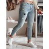Dámske džínsy skinny so zdobením LUMITTA Dstreet UY2429 Farba: modrá - svetlo, Veľkosť: 29