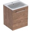 Kúpeľňová skrinka s umývadlom Geberit Selnova 55x50,2x65,2 cm v prevedení orech hickory 501.250.00.1