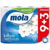 Toaletný papier 2-vrstvový 12 roliek Mola Biela Bavlna celulóza