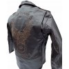 Kožená motocyklová bunda s reliéfnym orolom veľ.3XL
