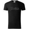 Šachové figúrky v rade - obrys - Tričko z organickej bavlny - 2XL ( Čierna )