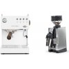 Ascaso Steel UNO PID, White&Wood + Eureka Mignon Zero 65 All Purpose, CR chrome