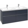 Villeroy & Boch Subway 3.0 skrinka 127.2x46.2x57.6 cm závesná kúpeľňová skrinka pod umývadlo modrá C568L0VQ