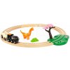 Brio Drevená vláčikodráha Dinosaurus Circle Set vláčik s vozňom a 1 figúrka dinosaura s magnetom 12 dielov od 3 rokov BRIO0981