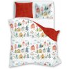 Faro Vianočná bavlnená posteľná bielizeň Scandic 080 140x200 cm + 70x90 cm biela/červená