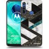 Picasee silikónový prehľadný obal pre Motorola Moto G8 - Dark geometry