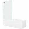 Mexen Cube obdĺžniková vaňa 180 x 80 cm s plášťom a 1-krídlovou zástenou 100 cm, transparentná, chróm - 550518080X9510000001