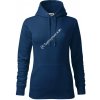 Klarinet nápis - Mikina dámská Cape s kapucí - XL ( Polnočná modrá )