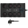 Solight přepěťová ochrana, 8z, USB A+CA, 2m, černá PO80B