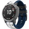 Double silicon QuickFit remienok pre Garmin 26mm - Bielo/Modrý IR-AWGW-0290
