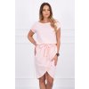 šaty s opaskom MI8980 pudrovo ružové