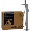 Vaňová batéria voľne stojaca AVAPAX Gun Metal Mat s ručnou sprchou, 947 mm