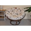 Nábytek PEGAS Ratanový papasan 110 cm hnědý polstr motiv srdce LOVE