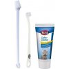 TRIXIE Sada dentální hygieny pro kočky pasta se sýrovou příchutí 50g dva zubní kartáčky