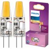 2x LED žiarovka G4 kapsula 1,7W = 20W 200lm 2700K teplá biela 12V Philips