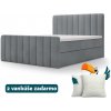 Čalúnená boxspring posteľ Magic plus 160x200 - tmavosivá