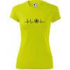 Ekg futbal loptu - Dámske Fantasy športové (dresovina) - XS ( Neonová žltá )