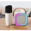 PRENOSNÝ REPRODUKTOR KARAOKE RGB 2 MIKROFÓNY USB SD MINI JACK BLUETOOTH SADA