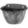Kvetináč Strend Pro Wave, 26x18 cm, strieborný, metalický efekt, závesný