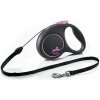 Flexi Black Design lanko ružové S 5 m do 12 kg