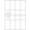 Labelea Samolepiace etikety 52,5x99 mm biele papierové, na hárku A4, pre laserovú a atramentovú tlač, Farba etikiet Biela, Počet hárkov v balení 100 EPY052099W012S