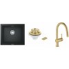 Súprava kuchynská batéria Grohe Minta 32321GN2, granitový drez Grohe K700 31654AP0, 40997GN0