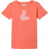 Dievčenské tričko Columbia, MISSION LAKE SHORT CRAPHIC SHIRT lososová,biela M