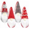 Vianočný škriatok Santa Claus na zavesenie, sada 4 závesných trpaslík s priemerom 15 cm