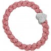 By Eloise London Woven Silver Heart Gumička na vlasy pre ženy farba Flamingo Pink