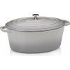 KELA Pekáč litinový oválný s poklicí Calido 36x29 cm světle šedá KL-12609