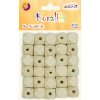 Drevené natur korálky s Ø 12 mm geometrické - 30 kusov