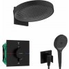 Hansgrohe Sprchový set s termostatom pod omietku, s telesom, priemer 36 cm, 3 prúdy, matná čierna SANI21HHH411-HG