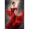 Diamantový obraz Tanečnica v červených šatách