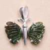 Nefertitis Turmalín motýľ prívesok striebro Ag 925 LOT71 NF52048 - 1,2 cm, 1,5 g
