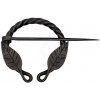 House of Warfare Ručně kovaná kruhová spona (fibula) s lístky, vikingský styl