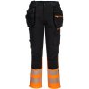 PORTWEST DX457 HI-VIS CRAFT / Reflexné pracovné nohavice do pása s odnímateľným puzdrom - HV oranžová UK 34/EU 50
