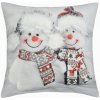 Forbyt Vianočná Dva snehuliaci 3D CYHA7370MW 40 x 40 cm