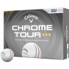 Golfové loptičky Callaway Chrome Tour Triple Diamond Triple Track 26 (s pásikmi pre presnejšie zamierenie), biele, 3-balenie 3bal.