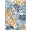 Dywany Łuszczów , Kusový koberec Cooper Sisal Palm leaves 22258 ecru/navy – na von aj na doma, 160x220, modrá, viacfarebná, žltá, chodba / predsieň