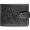 Wild Luxusná pánska peňaženka s prackou Jeleň - čierna
