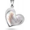 Lillian Vassago Prívesok srdce z bieleho zlata a s perleťou LLV00-GP024
