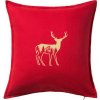 Jeleň a pohoria - Vankúš 50x50 - 50x50 - Vrátane výplne ( Červená )