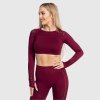 Bezšvový crop top Iron Aesthetics Rift bordový
