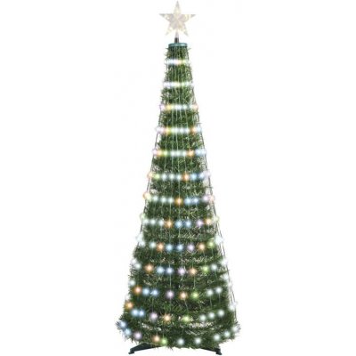 EMOS SK s.r.o. LED vianočný stromček so svetelnou reťazou a hviezdou, 1,5 m, vnút., ovládač, časovač, RGB
