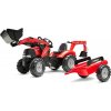 FALK - Šlapací traktor Case IH Puma 240CVX s nakladačem, rypadlem a vlečkou
