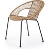 HALMAR Stolička BARI prírodná/čierna, polyratan a kov
