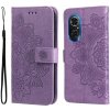 Peňaženkové kožené puzdro FLOWERS na Huawei Nova 9 SE - Slabofialová