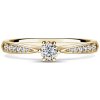 Minerva Side Stones | Zásnubný prsteň so stredovým kameňom 0.145 ct, žlté zlato, s diamantmi 55