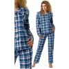 Dámske dlhé pyžamo na rozopínanie gombíky Evlyn XL Modrá