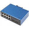 DIGITUS Industrial 8+2-Port Fast Ethernet PoE Switch 8 Port PoE FE RJ45, 2 GE SFP Ports DN-651147